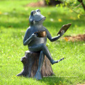life size cartoon style customized life size bronze garden animal frog sculpture home garden ornament